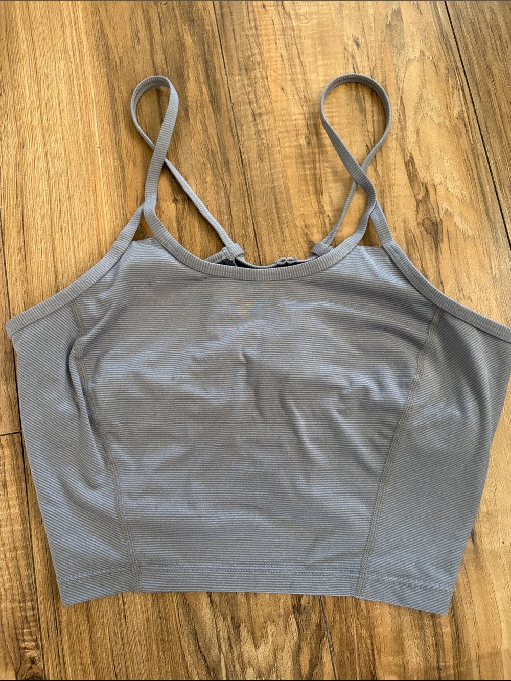 Prana Light Gray Ribbed Cami Bralette